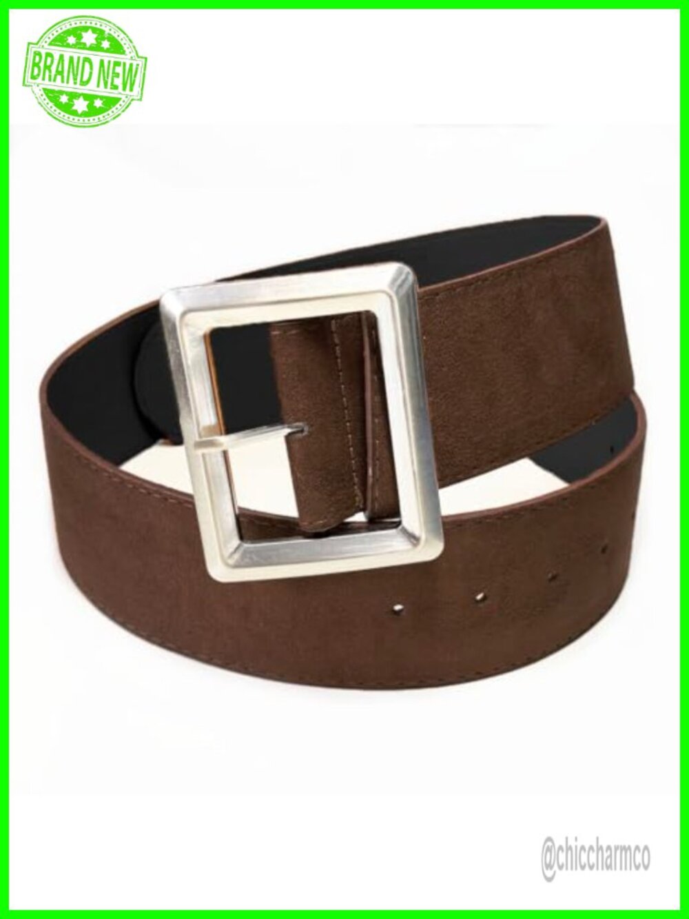 Wide Suede Chunky Belt Thick Waist Belt for Women Buckle